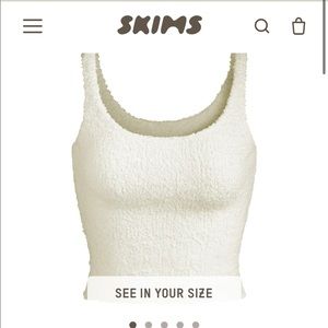 Size XS Skims Cozy Collection Knit Tank in Bone